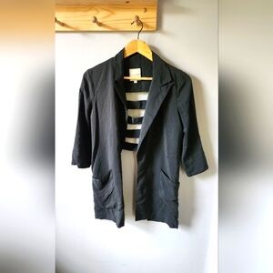 Mason Dark Grey-Blue Cardigan-Blazer with unique cutout design in the back